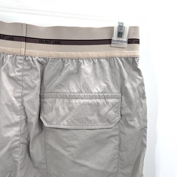 HELMUT LANG Logo Waistband Shorts Stone Beige Mens Medium - Picture 5 of 7